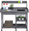 Topeakmart 45.2x17.7x47.6'' Potting Benches Outdoor Garden Potting Table Work by Topeakmart