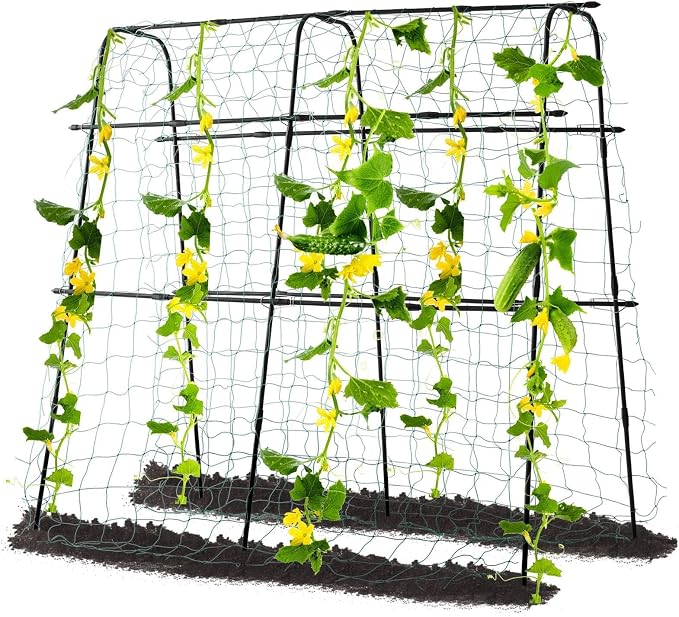 Garden Trellis for Climbing Plants Outdoor, Metal Cucumber Trellis Plant by yotoworthgardenhome