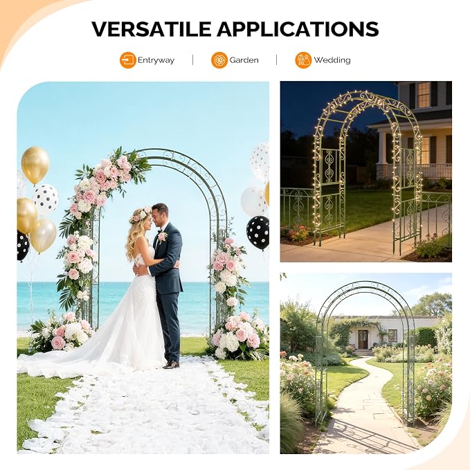 VINGLI Garden Arbor, Double Layer Arch Archway - Image 2