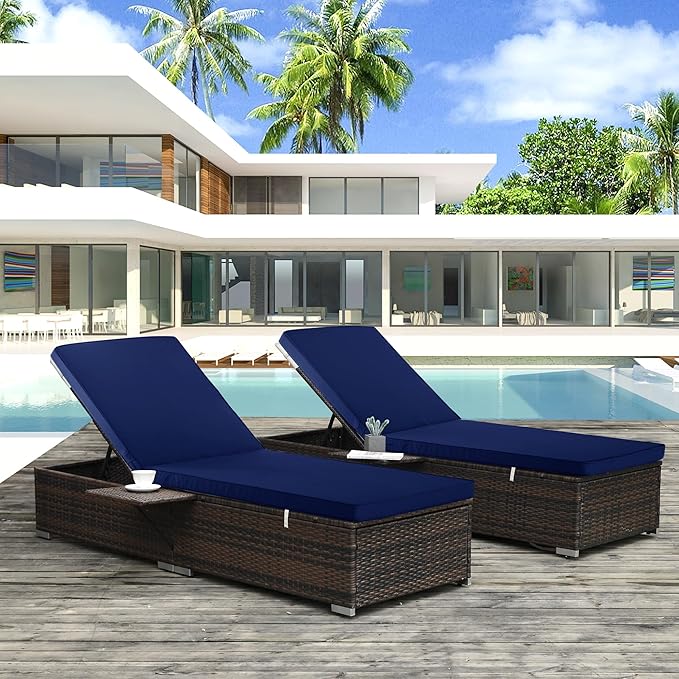 Chaise Lounge Cushion Outdoor, Waterproof and Stain-Resistant Lounge Deck - Image 8