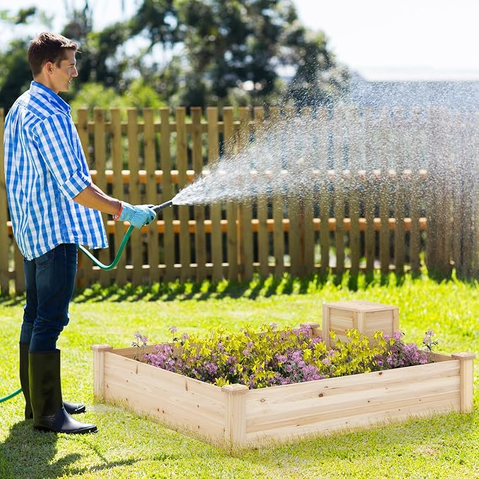 Giantex Raised Garden Bed, Elevated Square Planting Bed - Image 8
