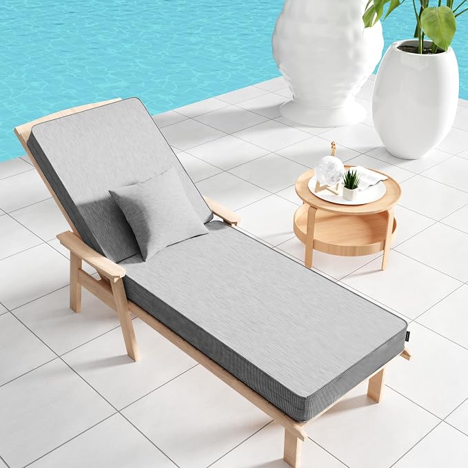 Outdoor Water-Resistant Olefin Chaise Lounge Cushions - Image 2