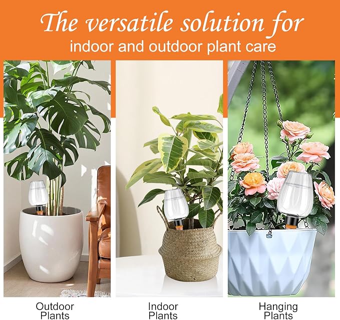 4 Pcs Plant Watering Globes Self Watering Planter Insert Plants Top Fill Water - Image 6