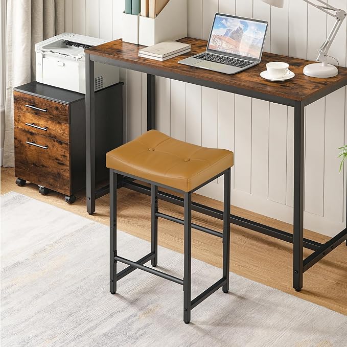 HOOBRO Bar Stools, 25.4" Saddle Stools - Image 4