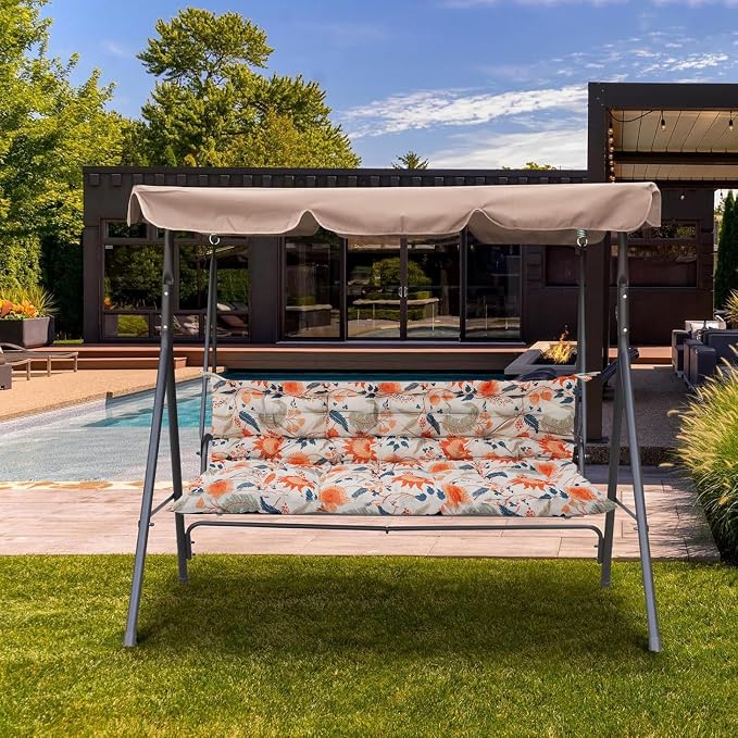 Outside Benches Cushion with Backrest, Thicken Waterproof Swing Cushions 2/3 - Image 6