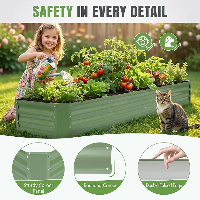 INNO STAGE 8×2×1ft Galvanized Raised Garden Bed Kit, Galvanized Planter Raised - Image 2