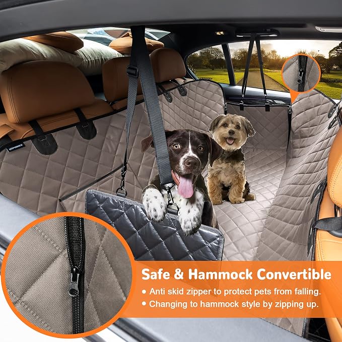 URPOWER Dog Car Seat Cover for Pets 100% Waterproof Seat Cover Hammock 600D - Image 2