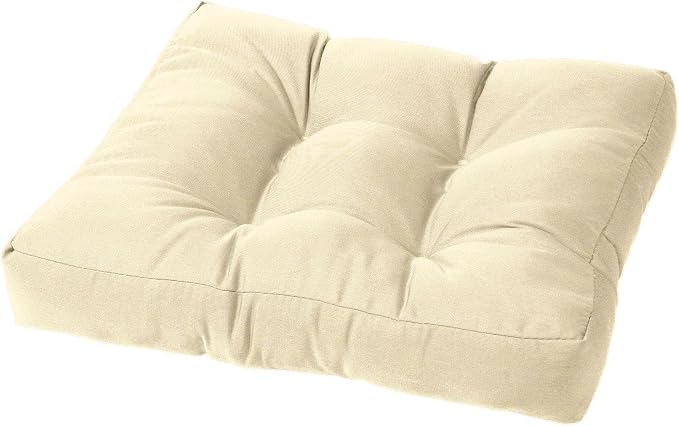 Cushion Source Tufted Ottoman Cushions, Sunbrella Canvas Vellum by CushionSource