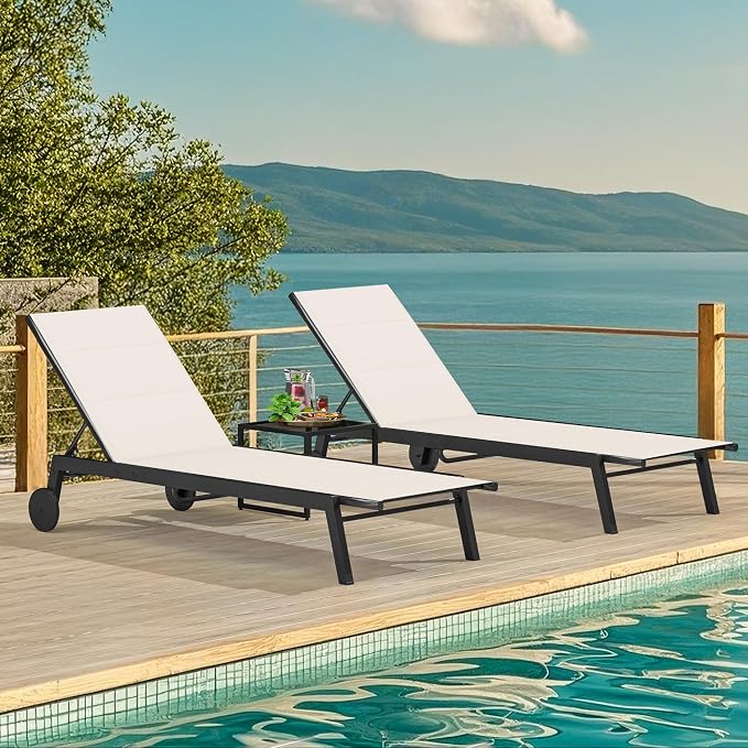 DWVO Outdoor Chaise Lounge Set, 2 Patio Chaise Lounge Chairs - Image 8