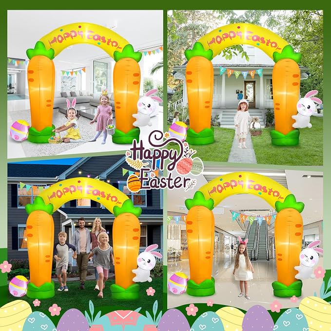 MICOCAH 9FT Long Easter Inflatables Archway Outdoor Decorations, Easter - Image 4
