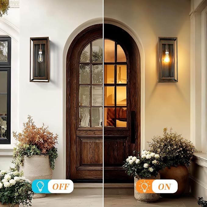 19" Outdoor Wall Lights, 2 Pack Large Size Antique Outdoor Sconce Lights - Image 6