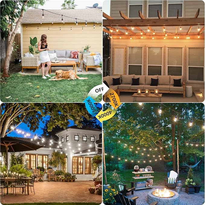 Mlambert 3 Color Outdoor LED Dimmable String Lights - Image 3