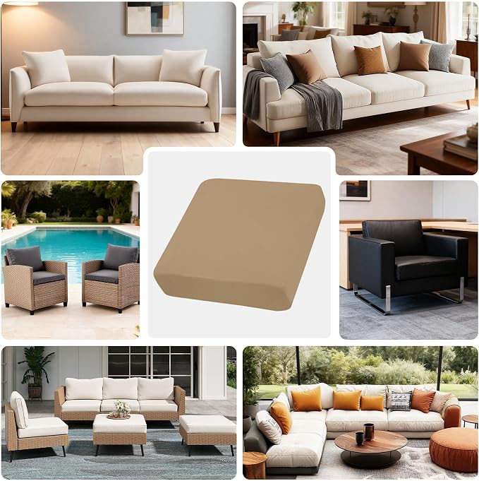 4Pcs Outdoor Cushion Covers, Patio Cushion Covers, Stretch Elastic Slipcovers - Image 3