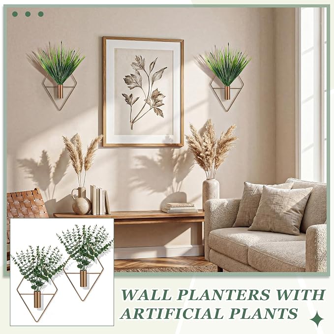 4 Pieces Bronze Wall Decor Hanging Planters - Image 5