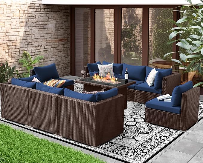 NICESOUL 9 Piece Patio Sectional Sofa Set - Image 2