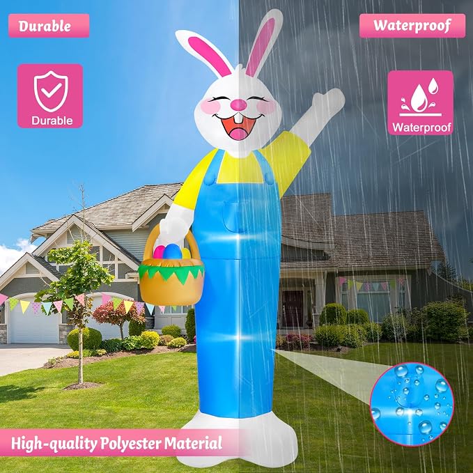 MICOCAH 12Ft Tall Giant Easter Inflatables Outdoor Decorations Lighted - Image 4