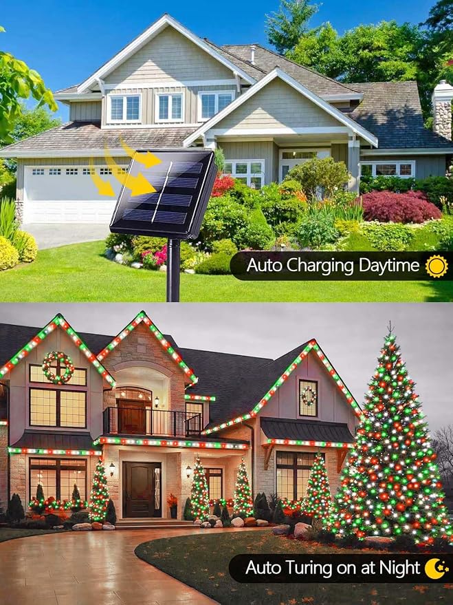 4 Pack 180FT Solar Christmas Lights Outdoor Waterproof, Super Bright 320 LED - Image 2