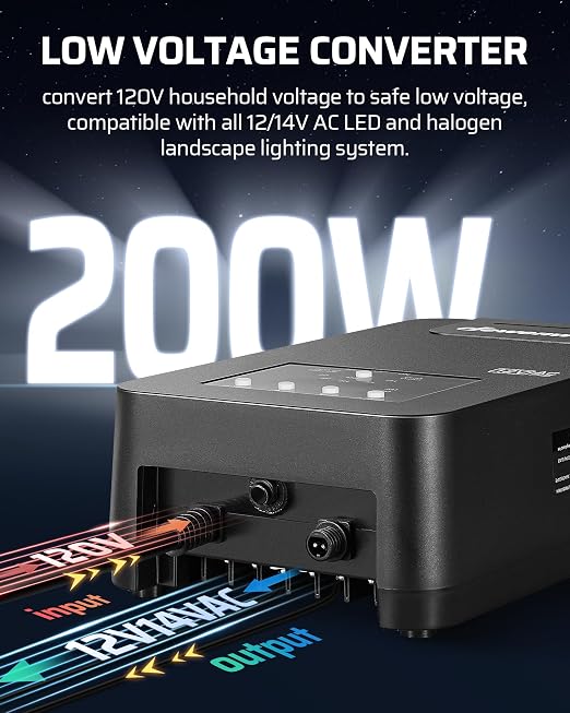 DEWENWILS 200W Low Voltage Landscape Transformer - Image 4