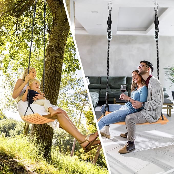 Taeku Adult Tree Swing, Hanging Beech Wood Swings - Image 9