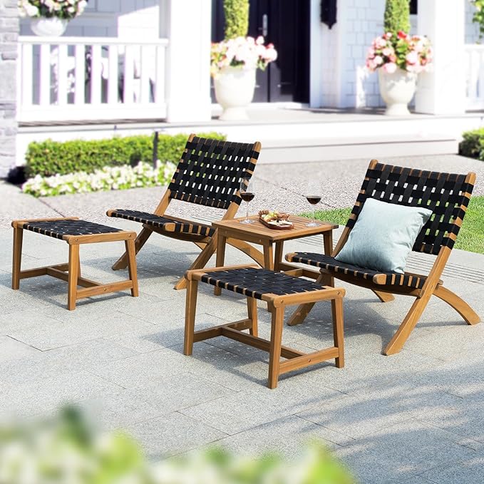 IDZO Foldable Reclining Design Heavy Duty 400lbs Capacity Patio Bistro Set 5 by Idzo