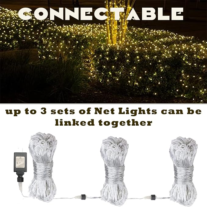 Eueasy Net Lights Outdoor, 270 LED Gazebo Lights, 10×10 FT Connectable - Image 4