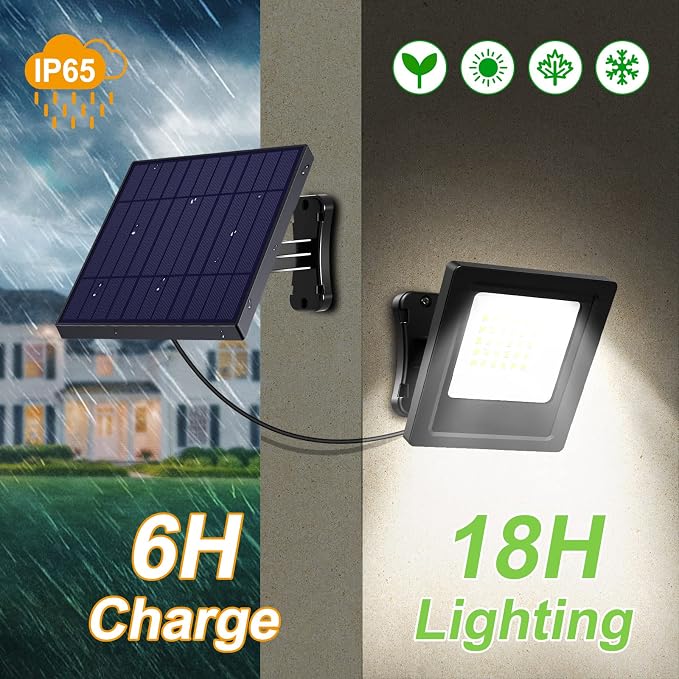 Solar Lights Outdoor Bright Solar Flood Lights 4400mAh 5500K Dusk to Dawn Led - Image 3