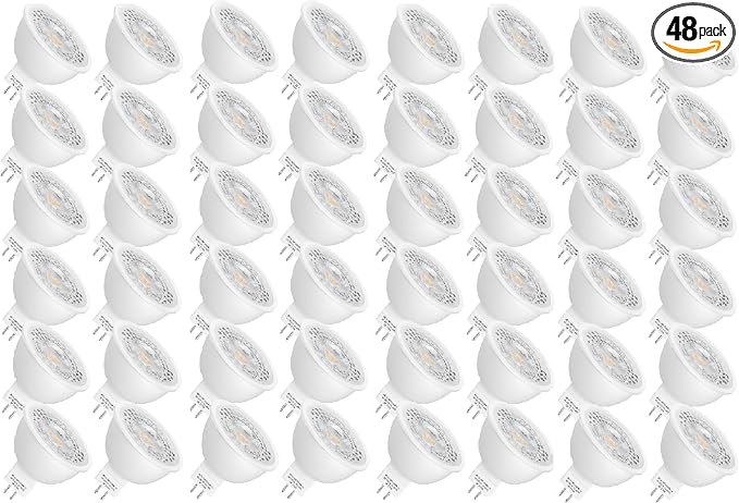 Mlambert 48 Pack MR16 LED Bulbs 50W Halogen Equivalent, 2700K Warm White by Mlambert