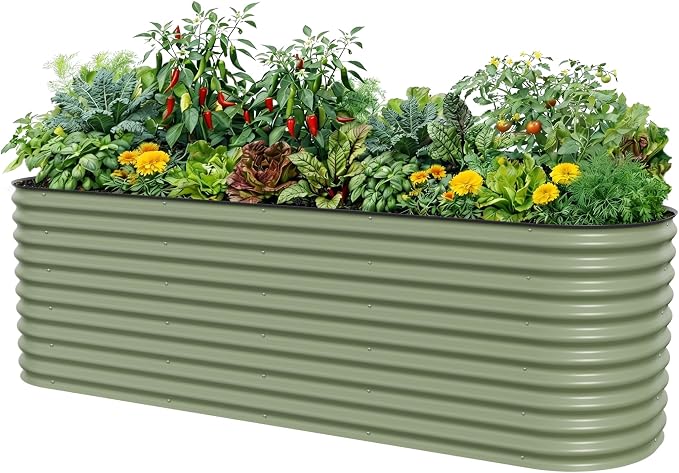32" Extra Tall Raised Garden Bed Kits, 2.5 x 9.5 x 2.7ft Deep Root 10 in 1 by VegoGarden