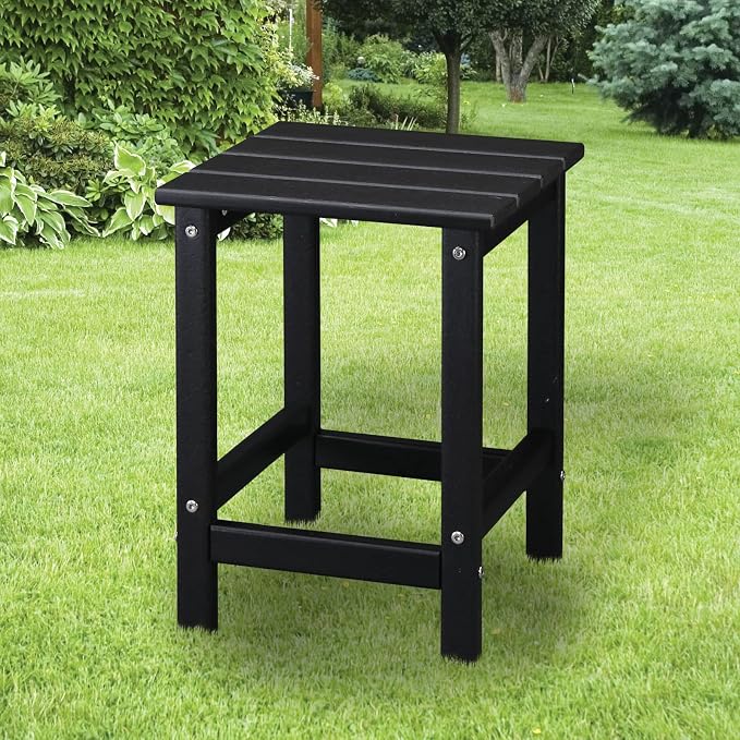 Beach Outdoor Side Table with 2 Layer Storage, Plastic Waterproof and UV - Image 2