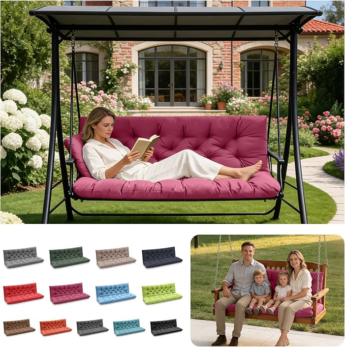 Outdoor Swing Cushions, 3 Seat Porch Swing Cushion Replacement by LCYY.TG