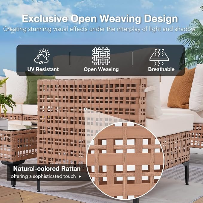 Patiorama 8 Piece Wicker Patio Furniture Set - Image 5