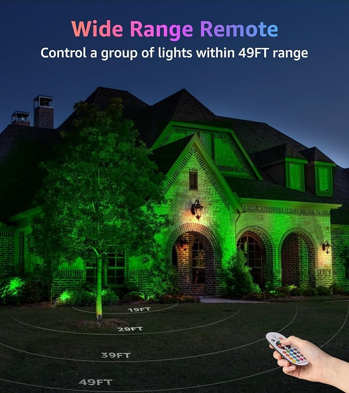 SUNVIE RGBW Outdoor Spotlight 12W LED Landscape Spotlights 120V Color Changing - Image 4