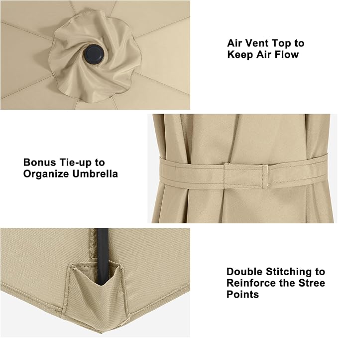 MASTERCANOPY Patio Umbrella 10 ft Replacement Canopy - Image 4