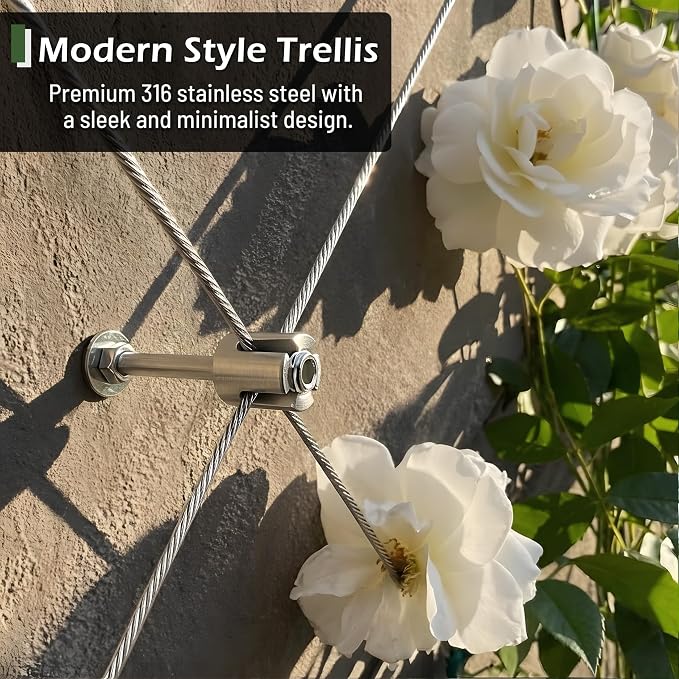 Wire Trellis for Climbing Plants Outdoor, 20-Set Wall Wire Trellis Kit - Image 2
