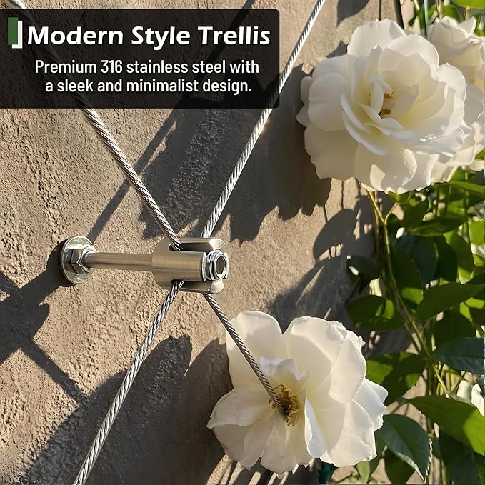 Wire Trellis for Climbing Plants Outdoor, 20-Set Wall Trellis Kit, T316 - Image 2