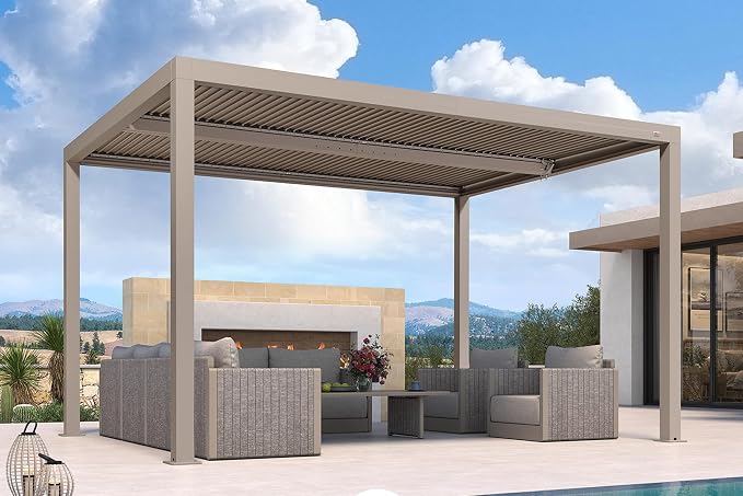 PURPLE LEAF Louvered Pergola 10' × 13' Outdoor Hardtop Gazebo Adjustable - Image 8