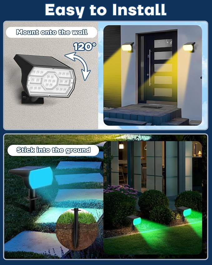 Solar Multicolor Lights Outdoor, 7 Lighting Modes Solar Light Outdoor - Image 4