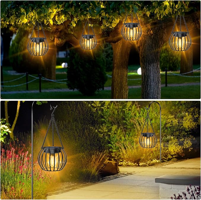UBright Solar Lights Lanterns Outdoor Waterproof Hanging Solar Garden Lights - Image 6