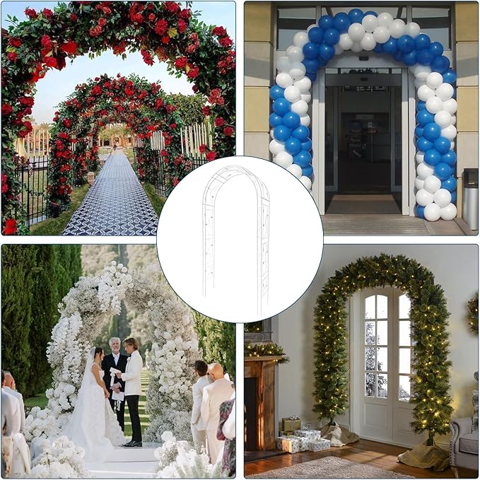 GarveeLife Metal Garden Arch, Outdoor Garden Arch Arbor Trellis - Image 6