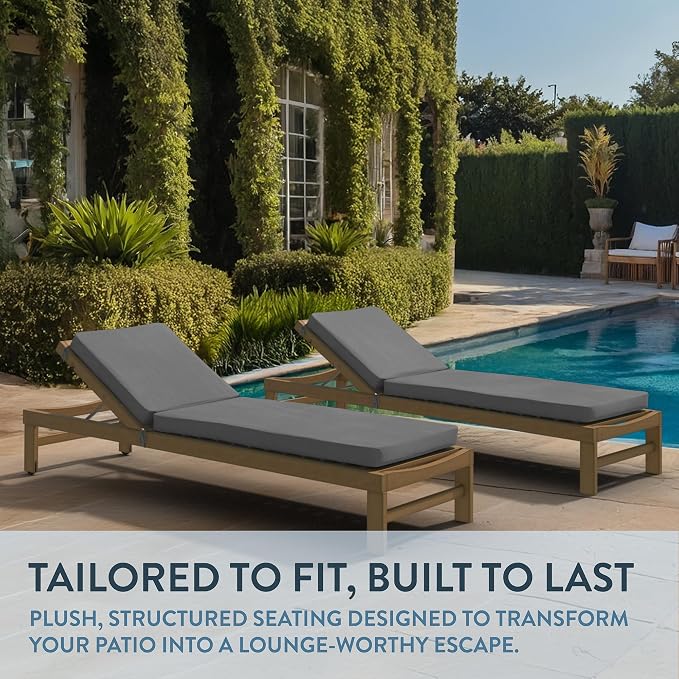 California Umbrella Outdoor Chaise Lounge Cushion, 24 x 78 Inch, Premium - Image 2