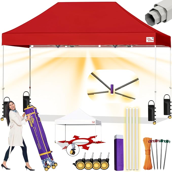 Tradesparker 8x12 Pop Up Canopy Tent, Commercial Movable Canopy by CommercialPopupCanopyRevolutionaryLightcurtainiSystem
