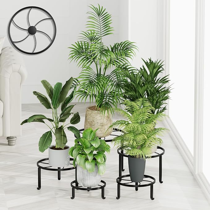 5 Pack Metal Plant Stands Anti-Rust Iron Heavy Duty Potted Holder by Unknown
