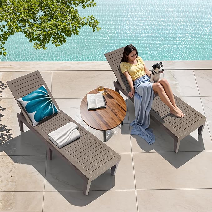 Lounge Chair, Pool Lounge Chairs Set of 2, Lounge Chair Outdoor, Waterproof Sun - Image 4