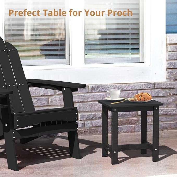 LUE BONA Outdoor Side Table Set of 2, HDPS Small Outdoor Table, Adirondack Side - Image 5