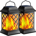 TomCare Solar Lights Outdoor Flickering Flame Metal Solar Lantern Outdoor by TomCare