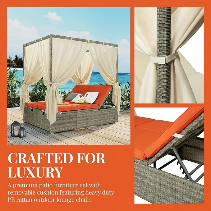 Harper & Bright Designs Adjustable Outdoor Sun Lounger - Image 5