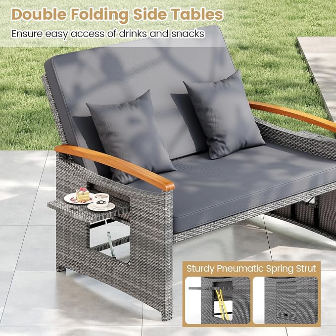 Tangkula Patio Rattan Daybed - Image 7
