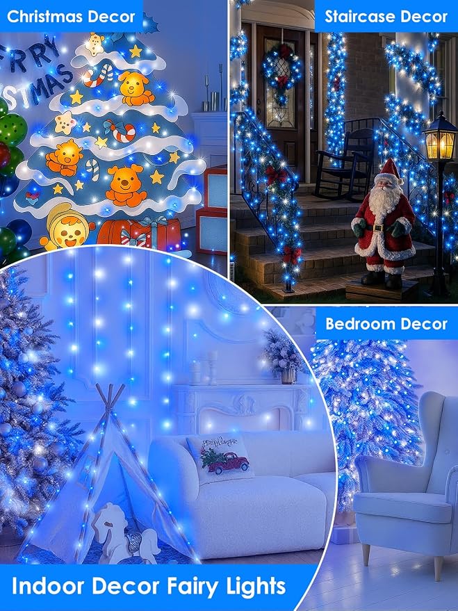 66Ft 200 LED Fairy Lights Plug in, Waterproof String Lights Outdoor & Indoor 8 - Image 6