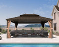 PURPLE LEAF 13' X 17' Outdoor Hardtop Gazebo Patio Wide Aluminum Frame by PURPLELEAF