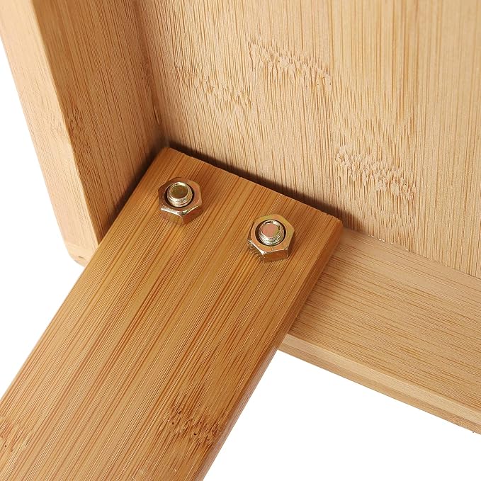 2 Pack Bamboo Step Stool, Bamboo Shower Bench, Wooden Shower Foot Stool - Image 3